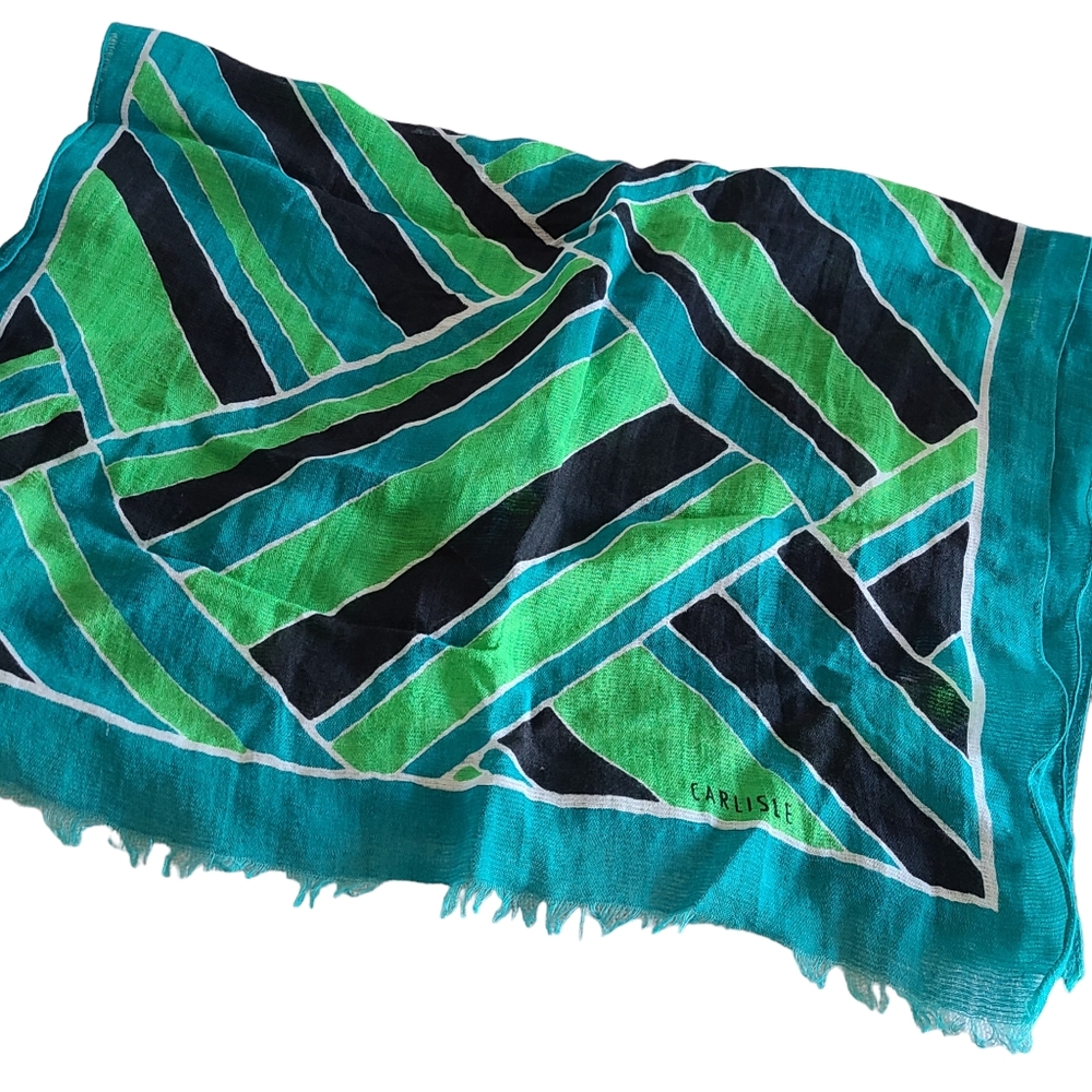 Carlisle silk blend scarf Geometric Vintage Classic Business Wrap